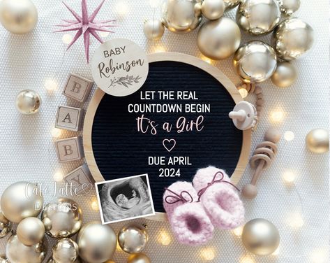 New Years Girl Gender Reveal, New Years Its a Girl Pregnancy Baby Announcement, Let The Real Countdown Begin Digital Editable Template DIY Pregnant With Boy, Baby Due Date Calendar, Digital Baby Announcement, Poppin Bottles, Baby Due Date, Boy Gender Reveal, Pregnancy Announcement Cards, Girl Gender Reveal, Baby Announcement Photos