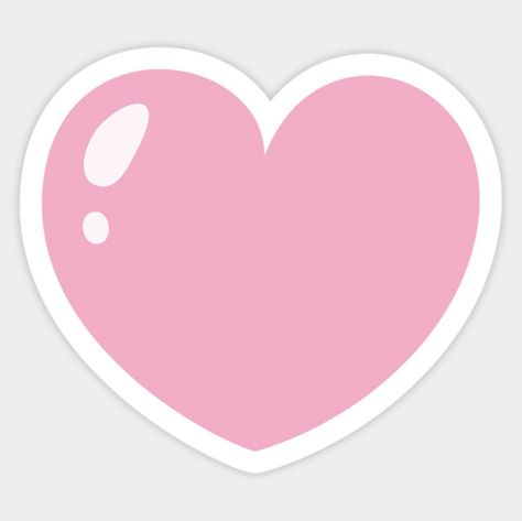 Heart Stickers Aesthetic, Cute Heart Stickers, Corazones Aesthetic, Pink Heart Sticker, Kawaii Heart, Sticker Heart, Baby Shower Souvenirs, Pink Bubblegum, Scrapbook Background