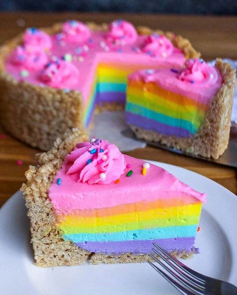 Savory vs Sweet by Shalean Ghitis and Stephanie Ghitis Unicorn Cheesecake, Cookies Cheesecake, Rainbow Cheesecake, Rainbow Desserts, Rainbow Cookies, Rainbow Food, Sweet Pie, Rainbow Sprinkles, Unicorn Rainbow