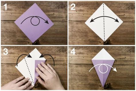 How to make an easy Origami Swan!: Easy Origami Swan Tutorial - Step 1 Origami Swan Tutorial, Magazine Paper Crafts, Cat Origami, Origami Swan, Origami Step By Step, Origami Diagrams, Paper Crafts Magazine, Origami Lamp, Origami Decoration