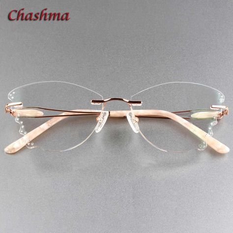 Chashma Brand Luxury Tint Lenses Myopia Glasses Reading Glasses Diamond Rimless Colored Lenses Prescription Glasses Frame Women|rimless prescription glasses|brand prescription glassesprescription glasses - AliExpress Graduation Glasses, Firmoo Glasses, Prescription Glasses Frames, Light Frame, Rimless Glasses, Trendy Glasses, Carving Patterns, Fashion Eye Glasses, Stylish Glasses