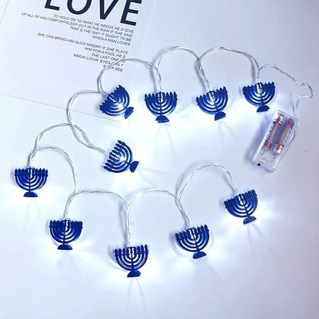 Please kindly noted that this item is sold by No wind and no waves from Joybuy marketplace. Hanukkah String Lights 5 Feet 10 Led Menorah String Lights Set for Chanukah Feast of Dedication Feast of the Maccabees Festival of Lights Jewish Holiday Wedding Parties Bedroom Decorations Features: Blue Chanukah Menorah Light String: the Hanukkah string light adapts blue Menorah appearance wrapping LED bulbs, nice light decorations for Chanukah, festival, themed party or any important occasions; Good way Feast Of Dedication, The Maccabees, Xmas Decorations Outdoor, Solar Christmas Lights, Chanukah Party, String Lights Party, Led Fairy String Lights, Halloween Christmas Decorations, How To Celebrate Hanukkah