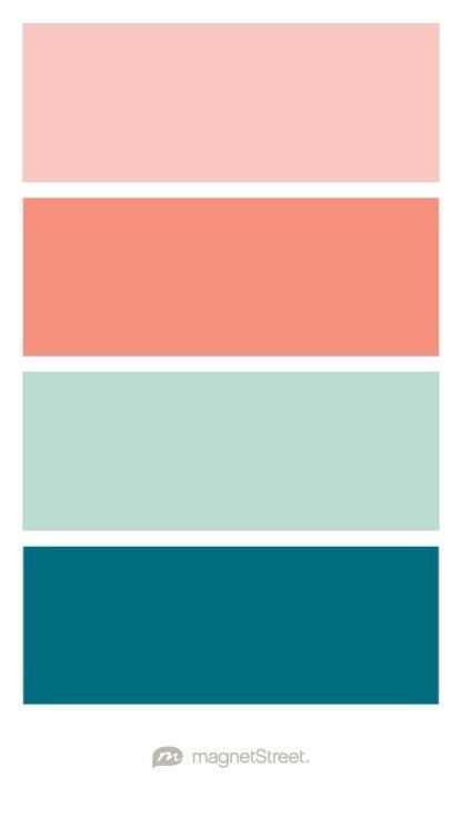 Light Salmon, Coral, Waterfall, and Teal Waters Wedding Color Palette - custom color palette created at MagnetStreet.com Coral Bathroom Decor, Coral Color Schemes, Coral Bathroom, Turquoise Color Scheme, Coral Colour Palette, Navy Wedding Colors, Teal Wedding Colors, Champagne Wedding Colors, Teal Color Schemes