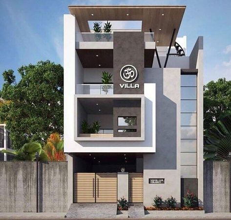 Modern Three Stories Building Exterior - Engineering Discoveries Apparment Exterior, Exterior House Design, 3 Storey House Design, Nha Pho, Small House Elevation, Small House Front Design, Story Building, Small House Design Exterior, House Design Ideas