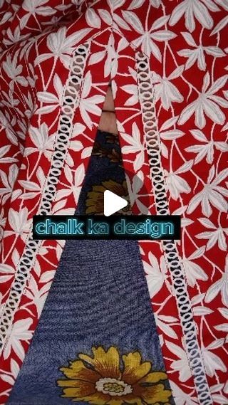 Artful stitches on Instagram: "Chalk design with joint lace watch full video on my YouTube channel" New Kurti Style, Chalk Lace Design, Chalk Design For Kurti, Chalk Daman Design, Chaak Daman Design, Chak Designs, Lace Kurti Design, Lace Design On Suits, Pakistani Neck Designs