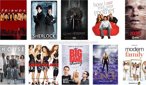 10 Great TV Series to Improve Your English Speaking and Pronunciation - learn English,english,tv,series,video,pronunciation Netflix Series To Improve English, English Series, English Drama, Series To Watch, American Tv Show, Tv Series To Watch, Improve English, To Learn English, Grammar Book