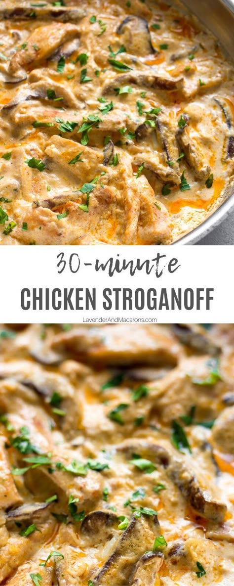 Chicken Mushroom Stroganoff, Chicken Pieces Recipes, Lavender Macarons, Minute Chicken, Low Calorie Chicken, Chicken Stroganoff, Mushroom Stroganoff, Chicken Mushroom, Sour Cream Recipes