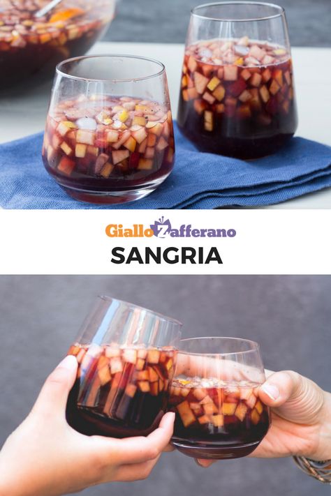 Sangria: la ricetta originale spagnola del cocktail dell'estate! Vino rosso, frutta, spezie e bollicine: pochi ingredienti per drink rinfrescante e perfetto per gli aperitivi estivi  #sangria #cocktail #ricetta #easyrecipes #summerrecipes #drinks Argentina Food, Sangria Cocktail, Cocktail Juice, Ice Cream Drinks, Sangria Recipe, Recipes Yummy, Winter Cocktails, Agua Fresca, Fruit Cocktails