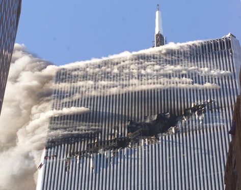 ... the upper floors of the World Trade Center's North Tower, shortly after hijackers crashed American Airlines Flight 11 into the building on… World Trade Center Attack, World Trade Center Nyc, North Tower, Sneak Attack, We Will Never Forget, Trade Centre, Powerful Images, Twin Towers, Lest We Forget