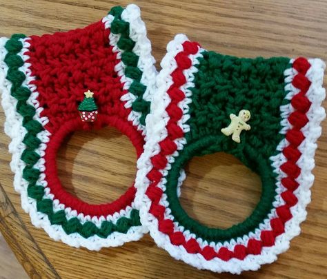 Crochet Towel Holder 4ED Christmas Pot Holders, Crochet Towel Holders, Towel Toppers, Crochet Towel Topper, Dishcloth Patterns Free, Kitchen Crochet, Beau Crochet, Crocheted Christmas, Crochet Hot Pads