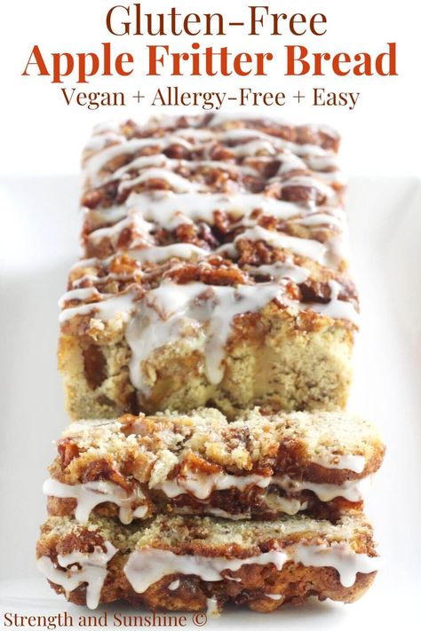 Amish Apple Fritter, Gluten Free Apple Recipes, Bread Gluten Free, Apple Fritter Bread, Patisserie Sans Gluten, Apple Fritter, Gluten Free Recipes Bread, Apple Bread, Gluten Free Sweet