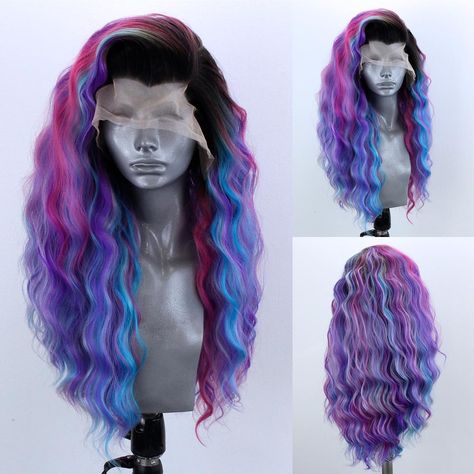 Pink Purple Pastel, Webster Wigs, Loose Beachy Waves, Purple Pastel, Blue Pink Purple, Beachy Waves, Color Inspo, Hair Inspo Color, Hair Colour