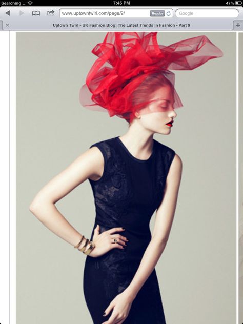 Love this Tulle Headpiece, Collage Portfolio, Red Veil, Billy B, Paolo Roversi, Tim Walker, Dior Couture, Victoria Secrets, Red Hat