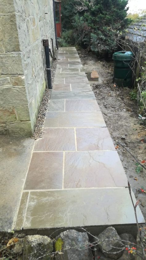 Sandstone Pathway, Gravel Driveway Landscaping, Garden Renovation, Indian Sandstone, Gravel Driveway, Driveway Landscaping, Garden Growing, Back Garden, Front Garden