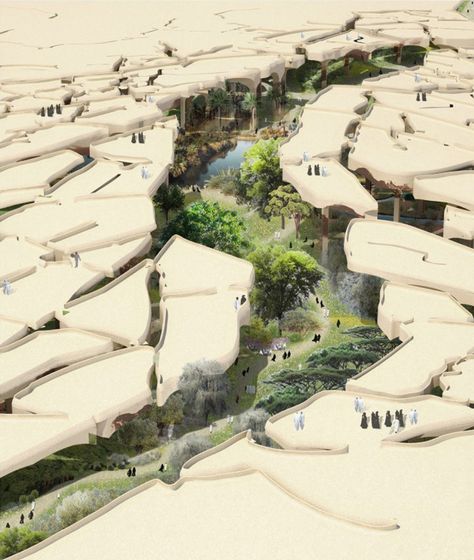 Heatherwick Studio, Thomas Heatherwick, Futurisme Retro, Landscape Model, Landscape Architecture Design, Futuristic Architecture, Environment Concept Art, Desert Landscaping, Urban Planning