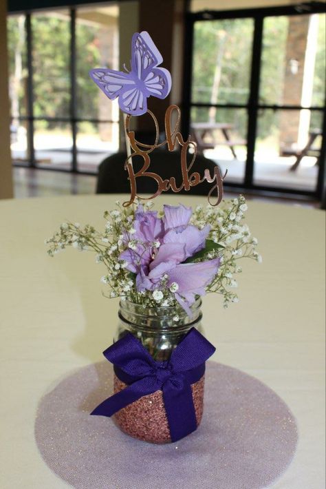 Lilac Butterfly Centerpieces, Centerpieces Butterfly Theme, Butterflies Centerpieces Ideas, Butterfly Centerpieces Birthday, Butterfly Centerpiece Ideas Birthday, Baby Shower Butterfly Theme Centerpieces, Diy Butterfly Centerpieces, Purple Butterfly Centerpieces, Butterfly Baby Shower Ideas Centerpieces