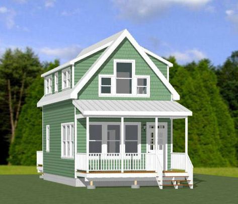 Plan Vacation, Coast House, Small Cottage House Plans, House Plan With Loft, Tiny House Exterior, Cottage Plans, Ski Cabin, Small Cottages, Small House Floor Plans