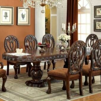 Traditional Dining Chairs, Double Pedestal Dining Table, Expandable Dining Table, Formal Dining Tables, Acme Furniture, Pedestal Dining Table, Dining Room Set, Solid Wood Dining Table, Furniture Of America