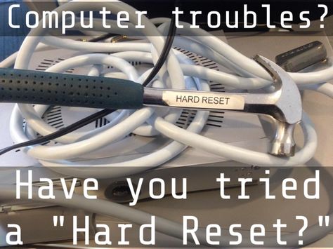 Computer troubles? Have you tried a "Hard Reset?" Funny Picture Gallery, Bad Luck Brian, Programmer Humor, Server Room, Tech Humor, Tech Support, Best Funny Pictures, I Laughed, Fails