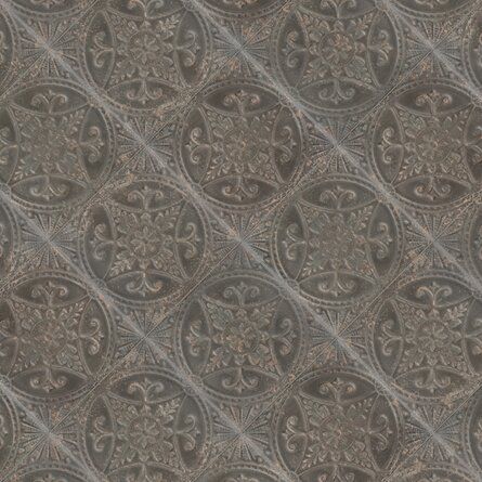 Merola Tile Saja 13" x 13" Ceramic Patterned Wall & Floor Tile | Wayfair Plaster Mouldings, Fireplace Facade, Patterned Wall, Vintage Industrial Design, Tin Ceiling Tiles, Merola Tile, Tile Saw, Tin Ceiling, Ceramic Floor