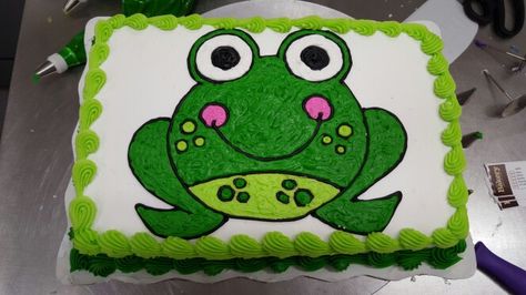 Frog Message Cookies, Morgan 4, 4 Cake, Single Layer Cakes, Vintage Cakes, Sheet Cakes, Decorated Cakes, Cake Roll, Sheet Cake