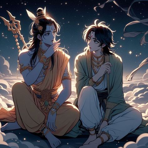 Animated Radha Krishna, Krishna Anime, Ram And Krishna, Little Kanha Ji Images, Cartoons Krishna, Siya Ram, Anime Kingdom, Indian Mythology, Religious Artwork