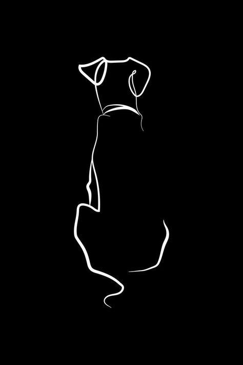 Black Labrador Dog Wallpaper, Black Dog Wallpaper Aesthetic, Cool Dog Wallpaper, Dog Background Wallpapers, Black Dog Drawing, Black Dogs Aesthetic, Art On Black Background, Line Drawing Dog, Black Background Art