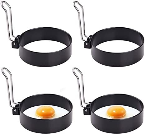 Egg Ring, Round Professional Pancake Mold, Egg Cooker Rings For Cooking, Stainless Steel Non Stick Round Egg Ring Mold For Fried Egg, Pancakes, Sandwiches 4PCS (4 PCS) English Muffins Sandwich, Egg Ring Mold, Egg Pancakes, Egg Biscuits, Egg Ring, Ring Mold, Egg Mcmuffin, Egg Cookers, Egg Omelet