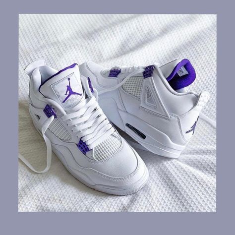 Jordan 4 Metallic Purple, Jordans 4, Skor Sneakers Nike, Buty Jordan, Doudoune The North Face, Обувь Air Jordan, Boty Nike, Skor Sneakers, Trendy Shoes Sneakers