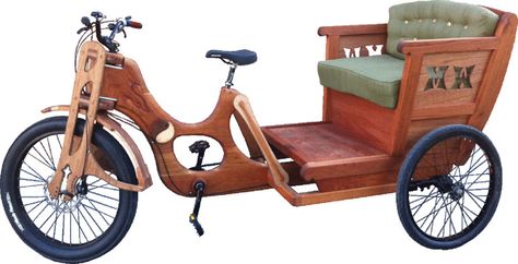 Pedicab Design, Wood Bicycle, Bicycle Sidecar, Bicycle Trailers, Wooden Bicycle, Wood Bike, Wooden Bike, Tricycle Bike, Tree Removal