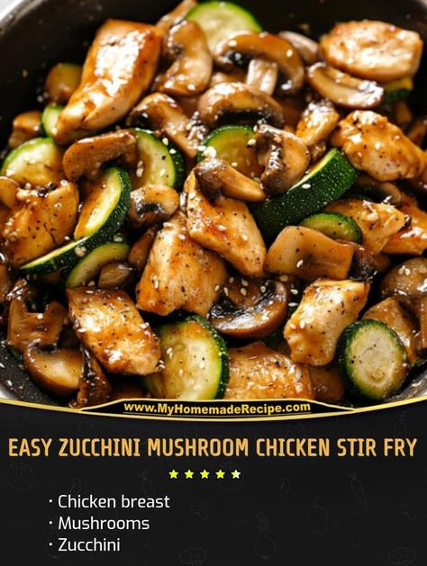 Last minute recipes | Easy Zucchini Mushroom Chicken Stir Fry | Facebook Chicken Mushroom Zucchini Recipes, Mushroom And Zucchini Recipes, Chicken Zucchini Stir Fry, Chicken And Zucchini Recipes, Chicken And Mushroom Stir Fry, Last Minute Recipes, Mushroom Zucchini Recipe, Chicken Zucchini Recipes, Zucchini Stir Fry