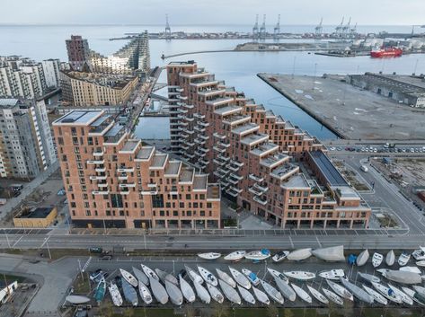 Vertical Architecture, Split Level Exterior, Scandinavian Architecture, Social Housing, Residential Complex, Apartment Complexes, Mixed Use, Split Level, Urban Spaces