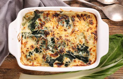 Recipe: Silverbeet Gratin - thisNZlife Spinach Bake, Swiss Chard Recipes, Quinoa Spinach, Chard Recipes, Beet Recipes, Spinach Recipes, Chard, Trifle, Traditional Food