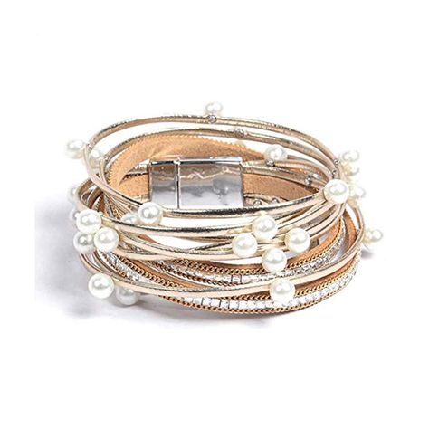 Artilady Shinning wrap Clasp Bangle for Women >>> See this great product. (This is an affiliate link) Multi Wrap Bracelet, Crystal Bead Jewelry, Leather Bracelets Women, Handmade Leather Bracelets, Leather Bangle, Pearl Leather, Natural Stone Bracelets, Leather Cuffs Bracelet, Gold Bangle Bracelet