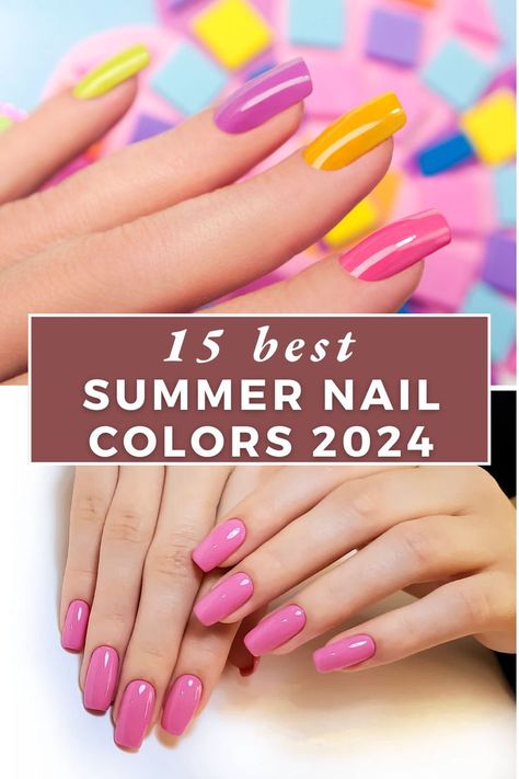 15 best summer nail colors 2024 Glitter Nails French, Round Nail Designs, Matte Nails Glitter, Best Summer Nail Color, Nail Polish Colors Summer, Dot Nail Designs, Nail Goals, Summer Nail Colors, Summer Nail Polish