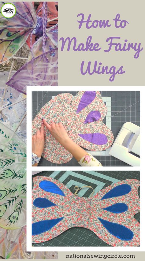 Sewn Butterfly Wings, Quilted Fairy Wings Pattern, Sewing Butterfly Wings, Fairy Wings Sewing Pattern, Sew Fairy Wings, Decorate Fairy Wings, Diy Fabric Butterfly Wings, Butterfly Wings Sewing Pattern, Fairy Wing Pattern Free Printable