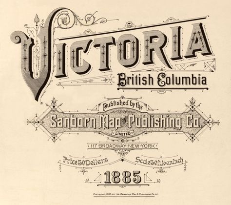 Fire Insurance Map Typography from 1880-1920, Pt.2 – Vintage Me Oh My Victorian Lettering, San Francisco Map, Vintage Logos, Victoria British Columbia, Snacks Für Party, Types Of Lettering, Vintage Type, Vintage Typography, Vintage Lettering