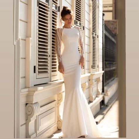 Wedding dress high neckline