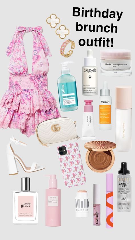 Birthday brunch outfit idea!! #brunch #birthday #inspo #outfit #preppy #makeup #skincare Brunch Outfit Birthday, Birthday Brunch Outfit, Brunch Fits, Bday Dinner, Preppy Makeup, Outfit Preppy, Priming Moisturizer, Birthday Inspo, Birthday Brunch