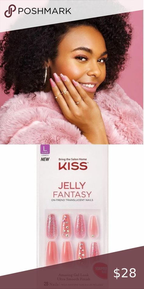 KISS Jelly Fantasy Nails Be Jelly. Barbiecore. Pink Gel Nails, Fantasy Nails, Pink Gel, Nail Glue, Gel Nail, Glue On Nails, Jelly, Gel Nails, Manicure