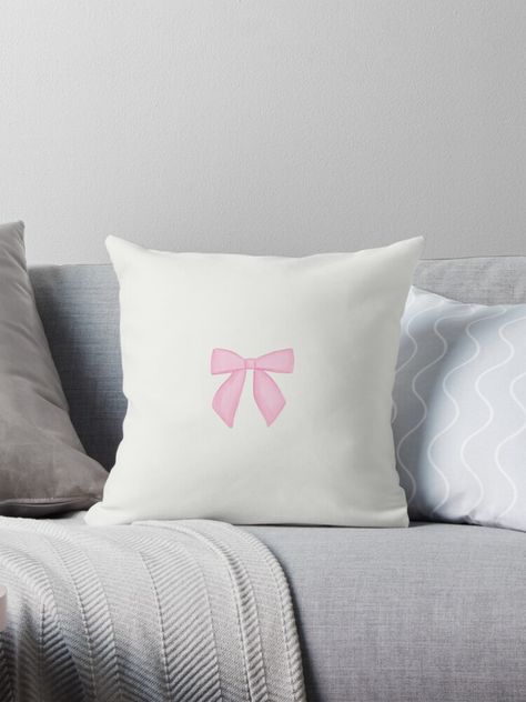 Get my art printed on awesome products. Support me at Redbubble #RBandME: https://www.redbubble.com/i/throw-pillow/dainty-aesthetic-pink-bow-by-simplygracie/151933042.5X2YF?asc=u Bow Pillow, Bow Pillows, Aesthetic Pink, A Pillow, Pink Bow, Pillow Design, Pillow Sale, Room Inspo, Pillow Case