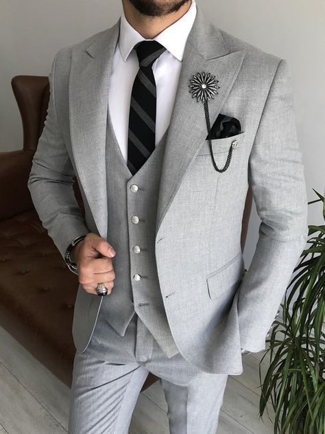 Blue Slim Fit Suit, Grey Slim Fit Suit, Grey Suit Wedding, Suit Man, Lapel Jacket, Prom Suits, Slim Fit Suit, Groom Suit, Wedding Suits Men