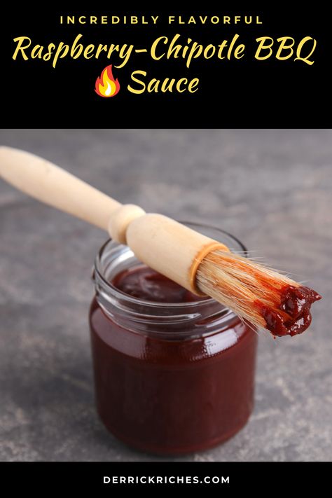 Raspberry Bbq Sauce Recipe, Raspberry Chipotle Sauce, Bbq Sauce Homemade Easy, Chipotle Recipes, Homemade Bbq Sauce Recipe, Chipotle Seasoning, Bbq Salads, Barbecue Sauce Recipes, Raspberry Sauce