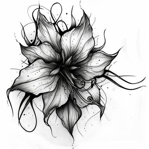 Narcissus Flower Tattoo Vector Art Orange Lilies Tattoo, Myrtle Tattoo Design, Unique Back Piece Tattoo, Set Of Eyes Tattoo, Solid Black Flower Tattoo, Hydrangea Tattoo Thigh, Gothic Flower Tattoo Design, White Narcissus Tattoo, Narciccus Flowers Tattoo