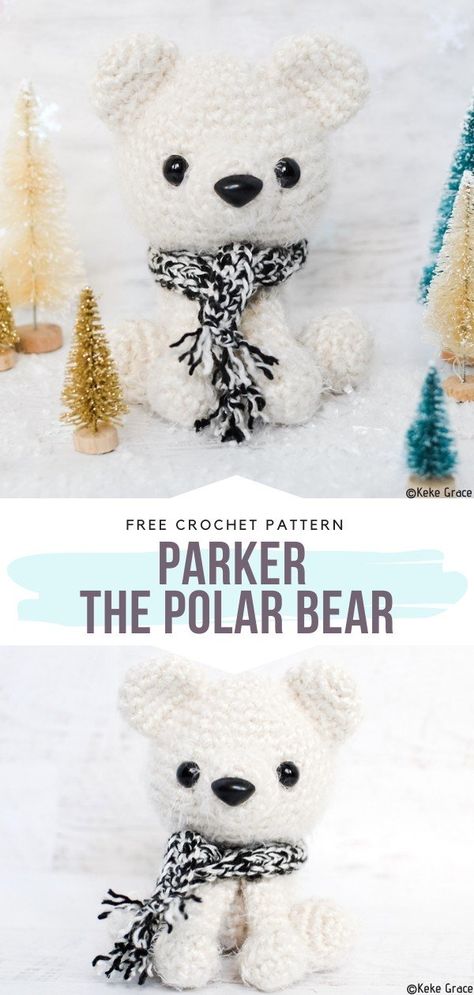 Winter Amigurumi Free Crochet Patterns - Free Crochet Patterns Crochet Arigami Patterns Free, Arigami Crochet, Winter Amigurumi, Crocheting Techniques, Xmas Crochet, Kawaii Amigurumi, Crochet Stuffies, Sell Ideas, Bear Patterns Free