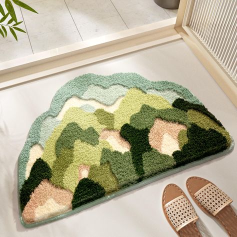 PRICES MAY VARY. This thick flower-shaped bath mat gives your feet a warm welcome when you step into the bathroom. Forest series flower-shaped bath mat with a thick pile that feels wonderfully soft and warm under your feet. Go ahead and touch! Ultra soft, absorbent and quick to dry since it's made of microfiber. Bath mat is shaped as a colorful flower. Fluffy, soft and cosy – and with good water absorption. A small and fresh jewel that I hope will make you smile and make your feet cheer with joy Outdoor Jute Rug, Jute Rug Living Room, Moss Rug, Colorful Mountains, Flower Rug, Mountain Forest, Rug Runners, Plush Carpet, Jute Area Rugs