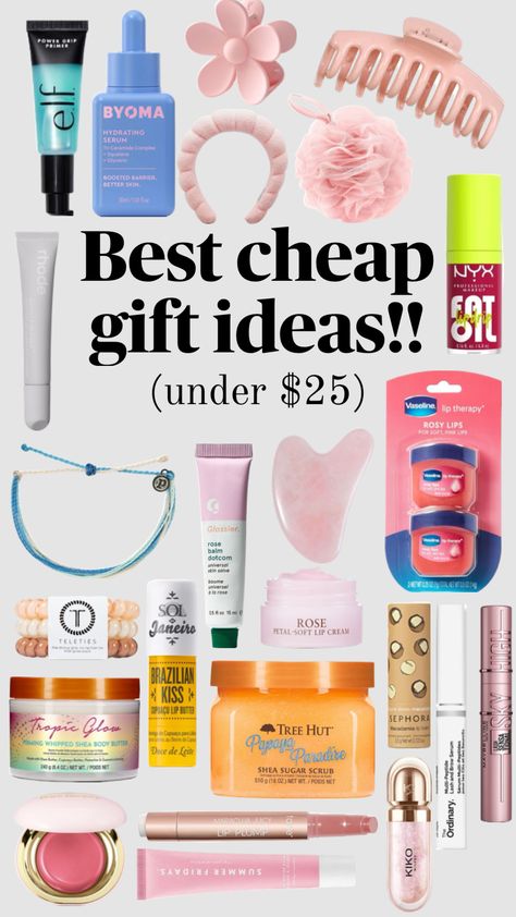 You can still spoil your friends on a budget 🩷🩷 I love all of these sm might buy some for myself!! #giftideas #cheap #beauty #inspo #wishlist #aesthetic #pink #friends #outfitinspo Wishlist Aesthetic, Babysitting Bag, Pink Friends, Teenager Birthday Gifts, Preppy Birthday Gifts, Burr Basket, Girly Gifts Ideas, Girly Christmas Gifts, Cheap Birthday Gifts