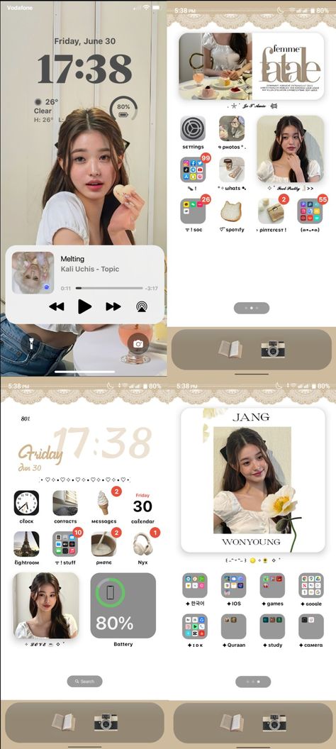 Wonyoung Ios Layout, Wonyoung Phone Layout, Ive Homescreen, Wonyoung Homescreen, Phone Setup Ideas, Kpop Ios Layout, Kpop Homescreen Layout, Kpop Homescreen, Layout Homescreen