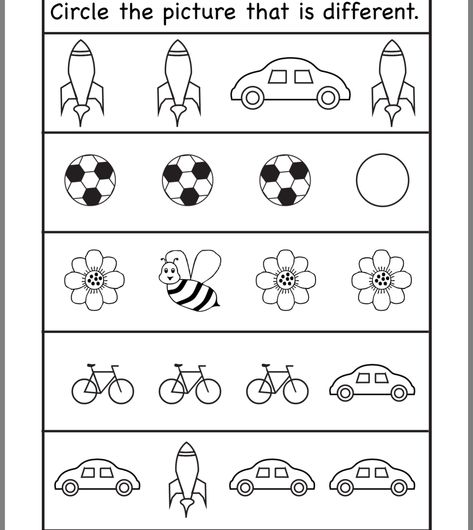 Same And Different Worksheets, Kids Printable Activities, Nursery Worksheets, Kids Worksheet, Fun Worksheets For Kids, English Activities For Kids, Kids Worksheets Preschool, Free Preschool Worksheets, Printable Preschool Worksheets