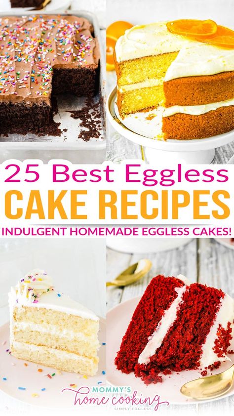 Cake Recipes Eggless, Cake Recipes Homemade, Eggless Cake Recipes, Cake Without Eggs, Easy Sponge Cake Recipe, Egg Free Cakes, Egg Free Baking, Eggless Chocolate Cake, Egg Allergy